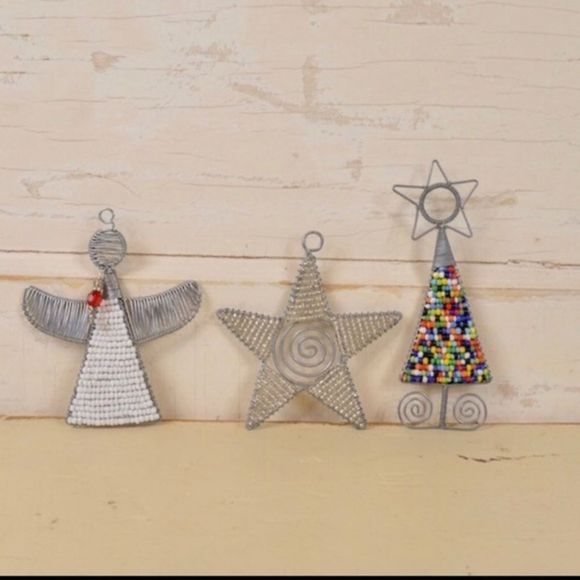 Hand Beaded Angel Ornament - Picture 2 of 3